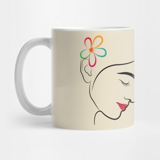 girl with flower Mug